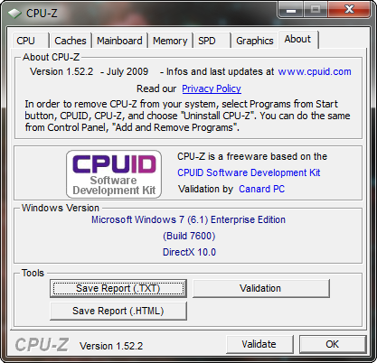 CPU-Z ... Informácie