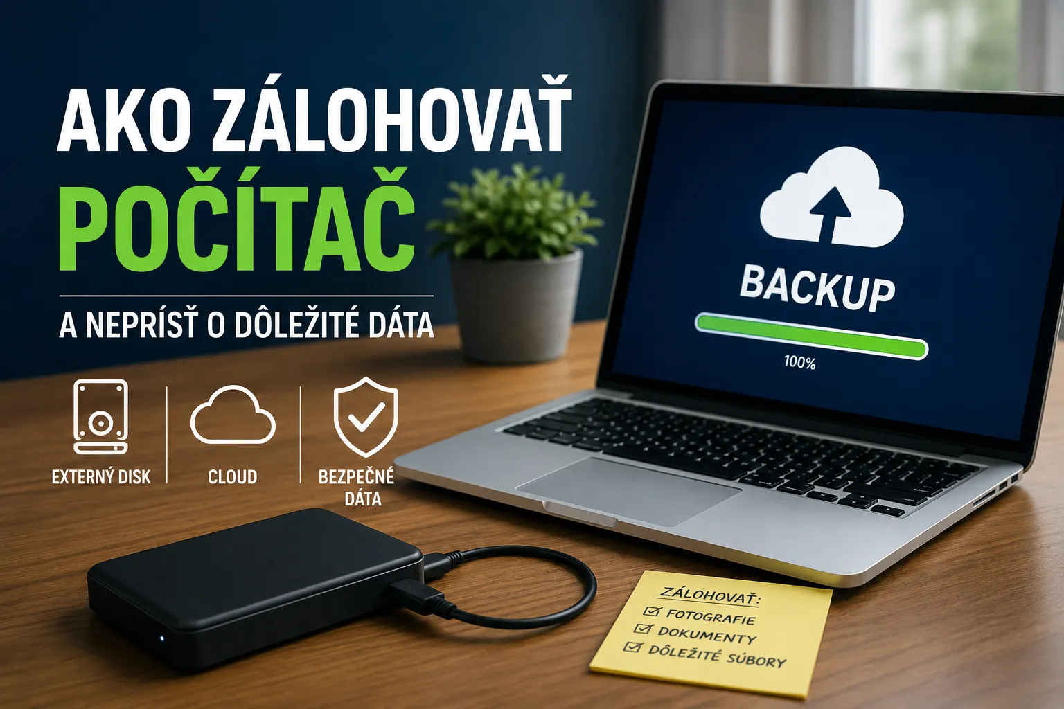 Ako zálohovať počítač pomocou externého disku a cloudového úložiska