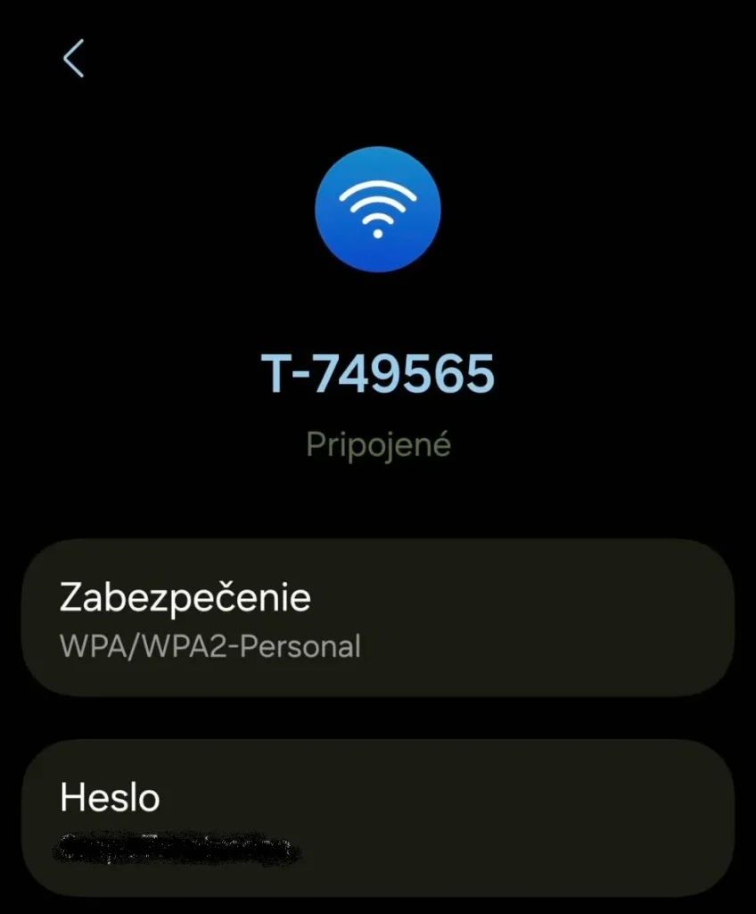 WiFi heslo na Adroide
