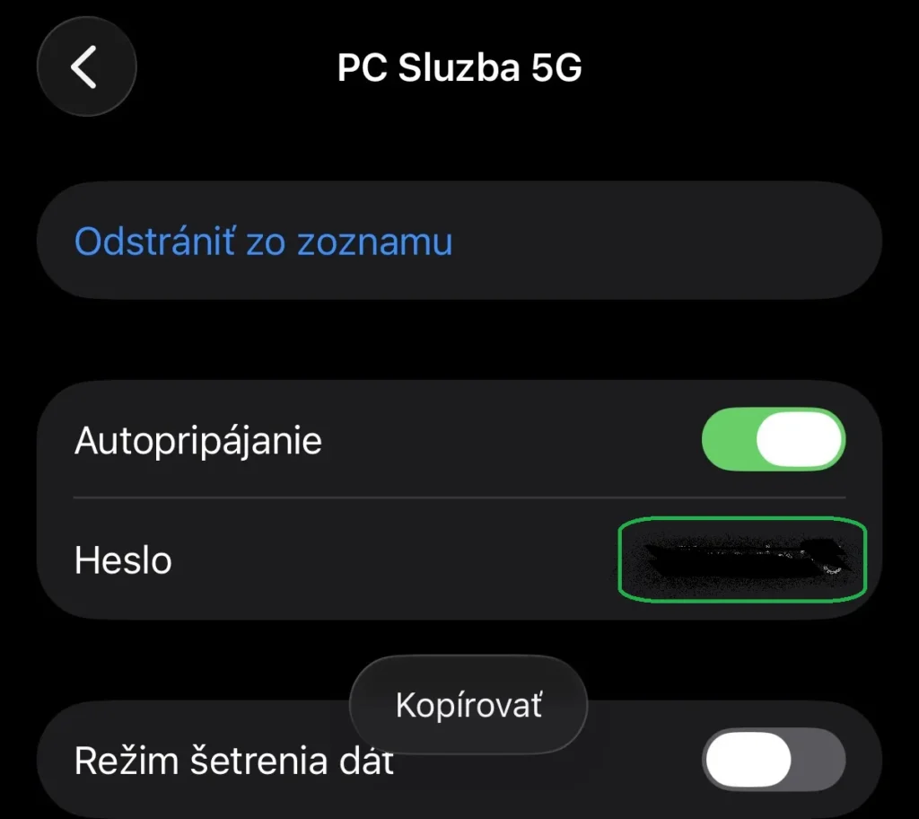 Získanie hesla na Wi-Fi na iPhone iOs