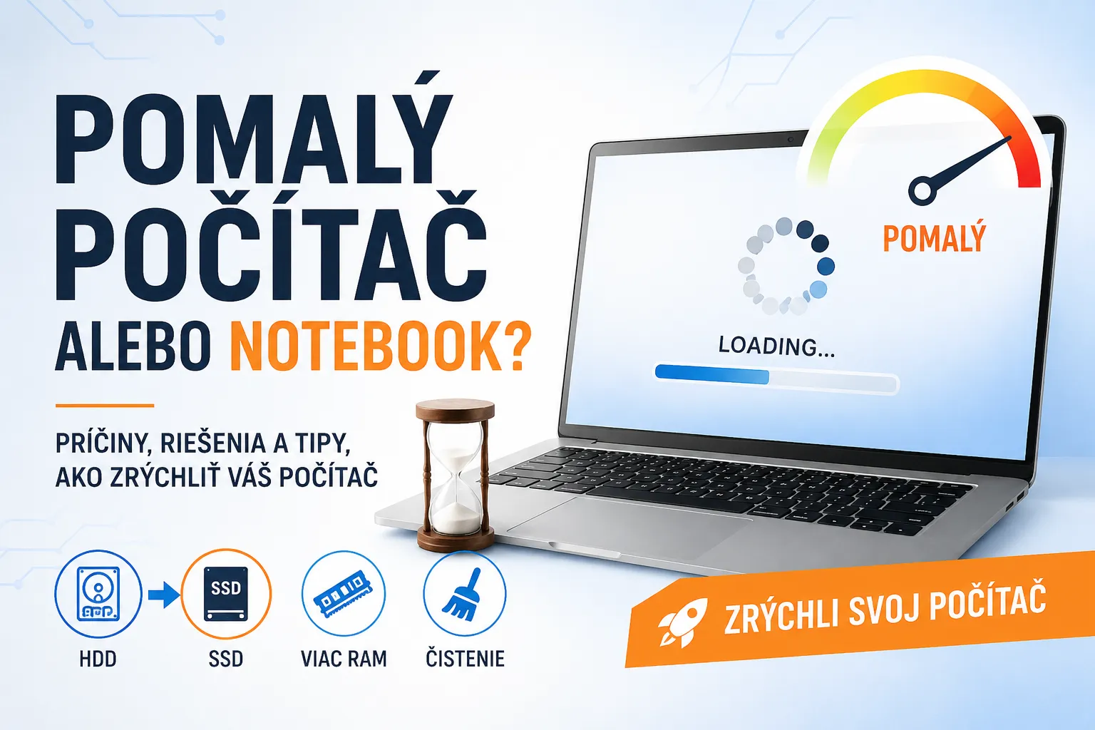Pomalý počítač alebo notebook – príčiny, riešenia a tipy na zrýchlenie