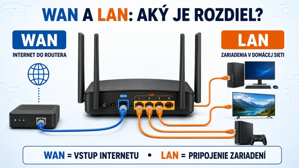 Rozdiel medzi WAN a LAN portom a správne zapojenie routera