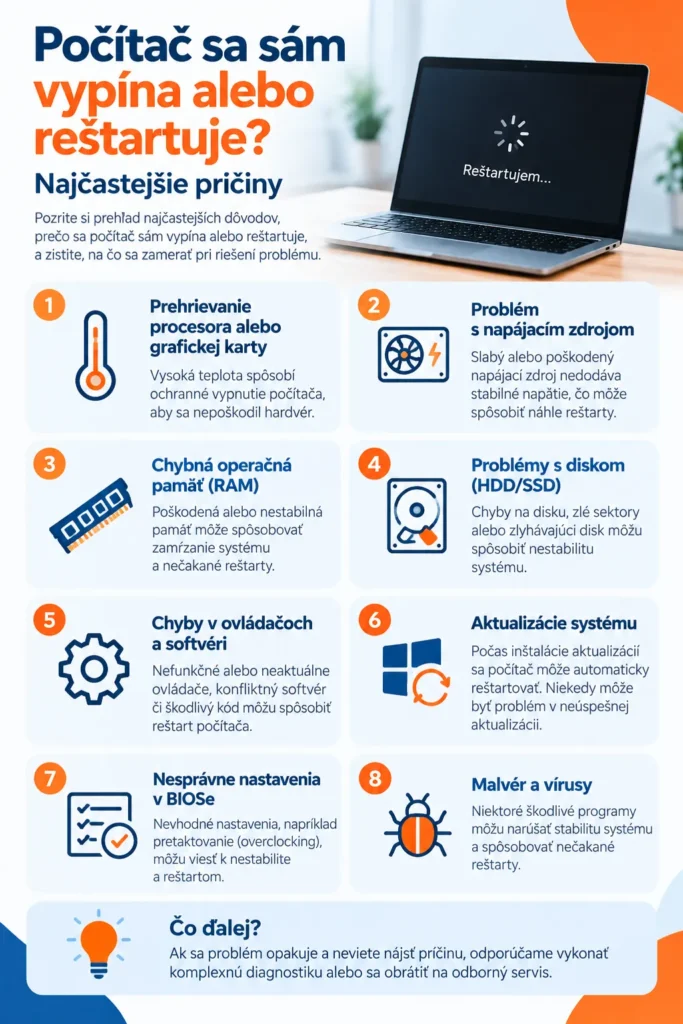 Najčastejšie príčiny, prečo sa počítač sám vypína alebo reštartuje